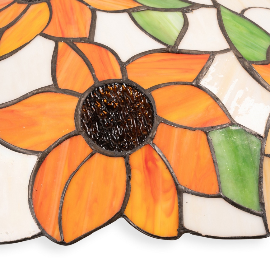 Brilagi - Lustră Tiffany cu vitralii, pe lanț, model SUNFLOWER, 1xE27/60W/230V, Ø 40 cm
