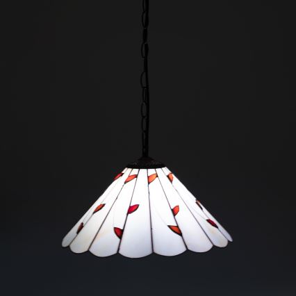Brilagi - Lustră Tiffany cu vitralii, suspendată pe lanț, FOLIA, 1x E27/60W/230V, Ø 40 cm