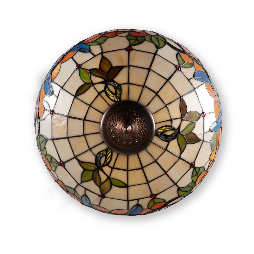 Brilagi - Lustră Tiffany din vitralii JUNGLE, cu lanț, 3xE27/60W/230V, Ø 50 cm