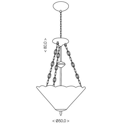 Brilagi - Lustră Tiffany din vitralii, suspendată pe lanț SUNFLOWER, 3xE27/60W/230V, Ø 50 cm