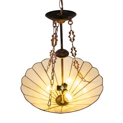 Brilagi - Lustră Tiffany FOLIA, cu vitralii, pe lanț, 3xE27/60W/230V, diam. 50 cm