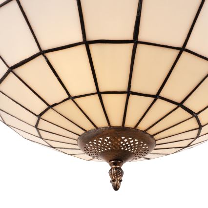 Brilagi - Lustră Tiffany SIENNA, cu vitralii, pe lanț, 3xE27/60W/230V, diam. 50 cm