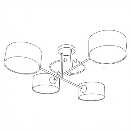 Brilagi - Lustră VIRGO aplicată, 4xE14/40W/230V, bej/negru