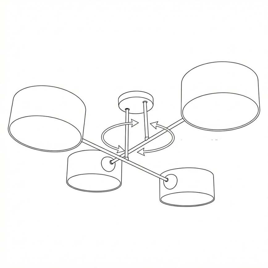 Brilagi - Lustră VIRGO aplicată, 4xE14/40W/230V, bej/negru