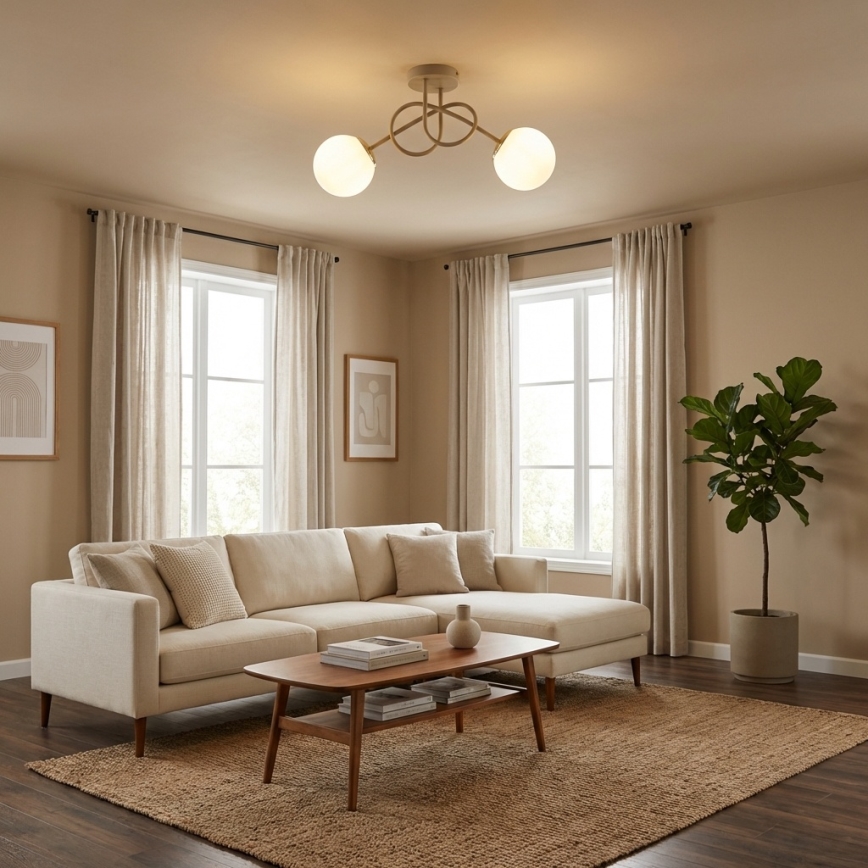 Brilagi - Lustru aplicat 2xE27/60W/230V bej/auriu