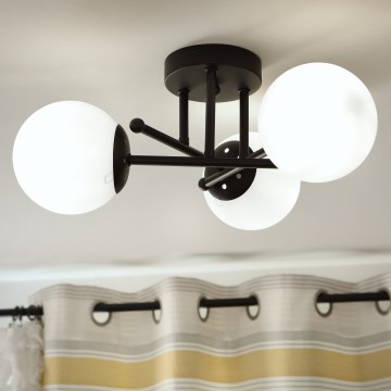 Brilagi - Lustru aplicat de tavan MALIVA 3xE14/15W/230V negru/alb