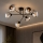 Brilagi - Lustru aplicat DIOR 6xE27/60W/230V negru/gri fumuriu
