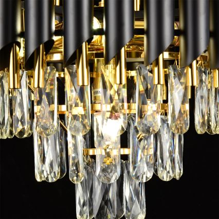 Brilagi - Lustru aplicat ECLIPSE, 5 x E14, 10 W, 230 V, Ø 38 cm, negru/auriu