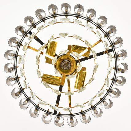 Brilagi - Lustru aplicat ECLIPSE, 5 x E14, 10 W, 230 V, Ø 38 cm, negru/auriu