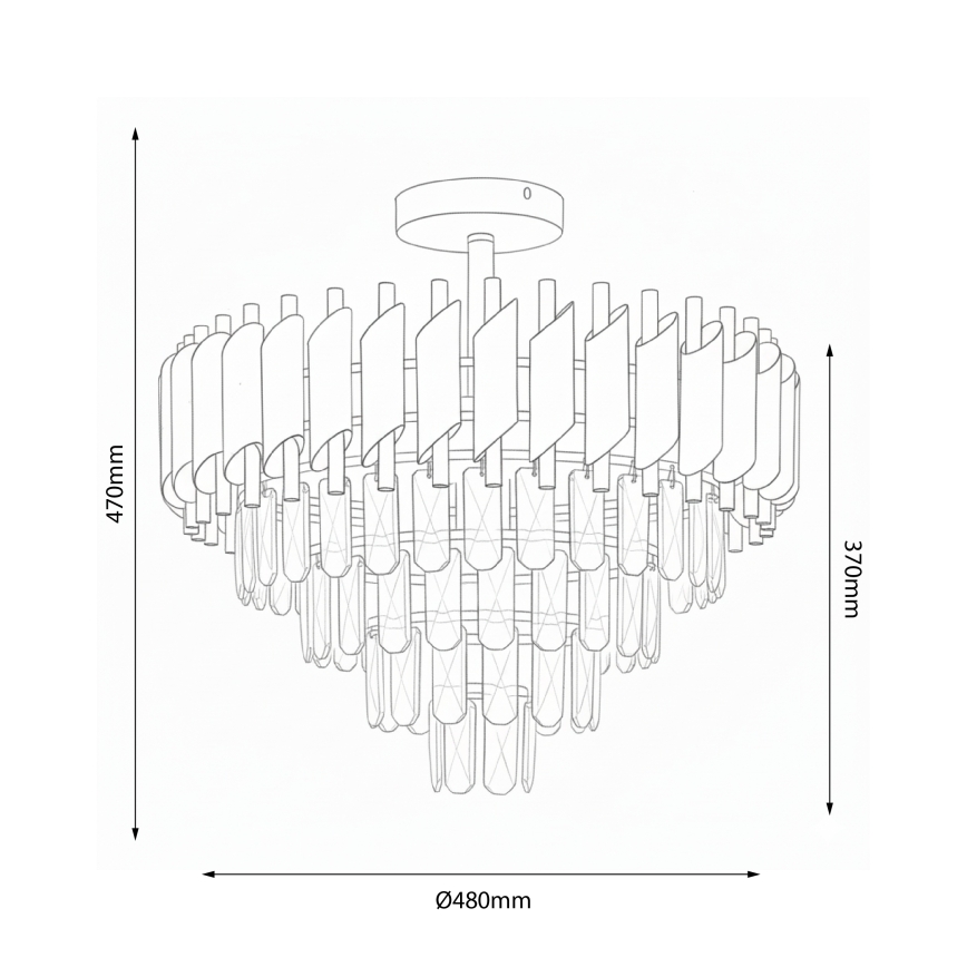 Brilagi - Lustru aplicat ECLIPSE, 7 x E14/10W/230V, Ø 48 cm, negru/auriu