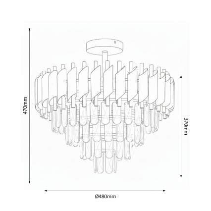 Brilagi - Lustru aplicat ECLIPSE 7xE14/10W/230V Ø 48 cm auriu