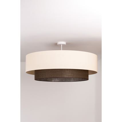 Brilagi - Lustru aplicat LED Boho, 3 x E27, 15 W, 230 V, diametru 80 cm, crem/maro