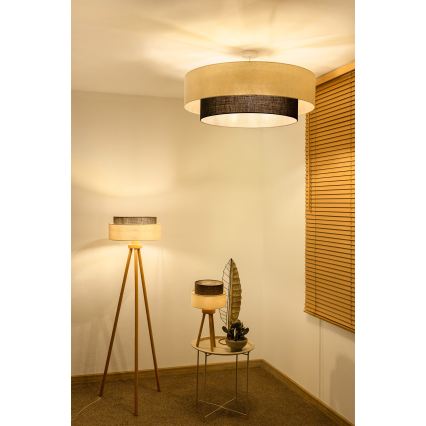Brilagi - Lustru aplicat LED Boho, 3 x E27, 15 W, 230 V, diametru 80 cm, crem/maro