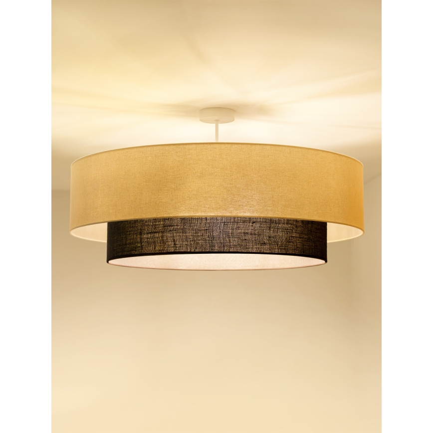 Brilagi - Lustru aplicat LED Boho, 3 x E27, 15 W, 230 V, diametru 80 cm, crem/maro