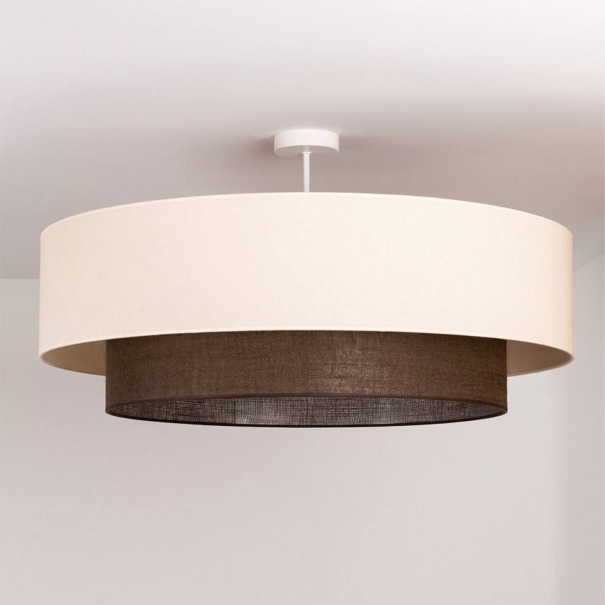 Brilagi - Lustru aplicat LED Boho, 3 x E27, 15 W, 230 V, diametru 80 cm, crem/maro