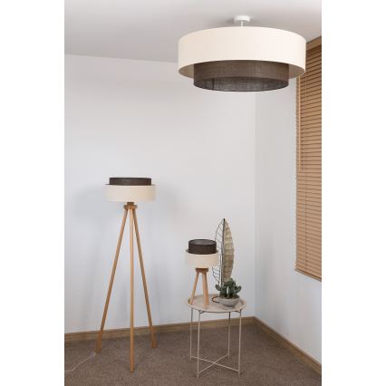 Brilagi - Lustru aplicat LED Boho, 3 x E27, 15 W, 230 V, diametru 80 cm, crem/maro