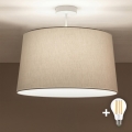 Brilagi - Lustru aplicat LED CERIA 1xE27/60W/230V, diametru 45 cm, alb/gri