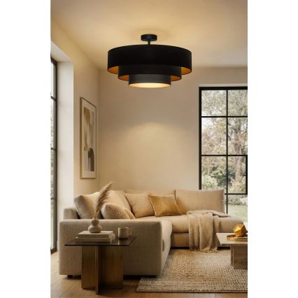 Brilagi - Lustru aplicat LUNETA, 3x E27/60W/230V, Ø 80 cm, negru/auriu