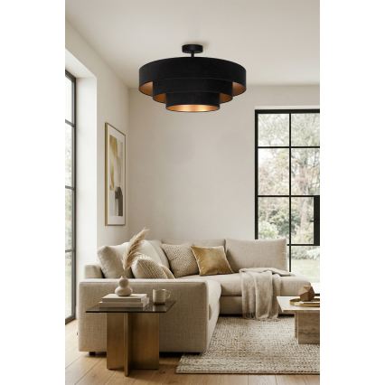 Brilagi - Lustru aplicat LUNETA, 3x E27/60W/230V, Ø 80 cm, negru/auriu