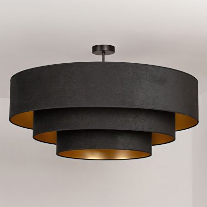 Brilagi - Lustru aplicat LUNETA, 3x E27/60W/230V, Ø 80 cm, negru/auriu