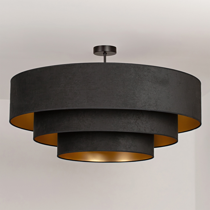 Brilagi - Lustru aplicat LUNETA, 3x E27/60W/230V, Ø 80 cm, negru/auriu