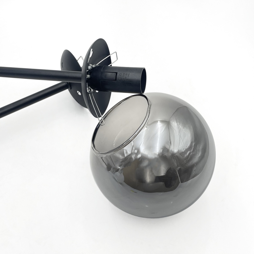 Brilagi - Lustru aplicat MALIVA 4xE14/15W/230V negru/fumuriu