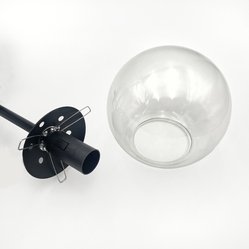 Brilagi - Lustru aplicat MALIVA 4xE14/15W/230V negru/transparent