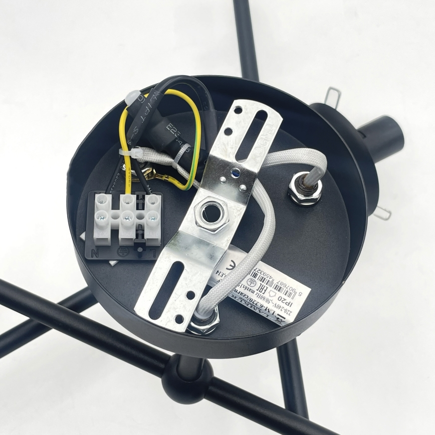 Brilagi - Lustru aplicat MALIVA 6xE14/15W/230V negru/fumuriu