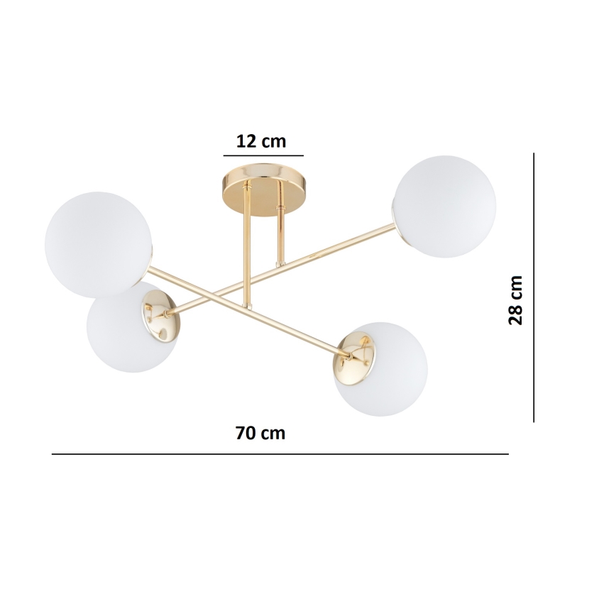 Brilagi - Lustru aplicat MILO 4xE27/60W/230V auriu