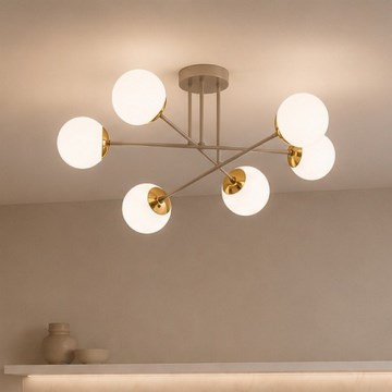 Brilagi - Lustru aplicat MILO 6xE27/60W/230V bej/auriu