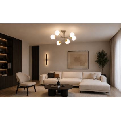 Brilagi - Lustru aplicat MILO 6xE27/60W/230V bej/auriu