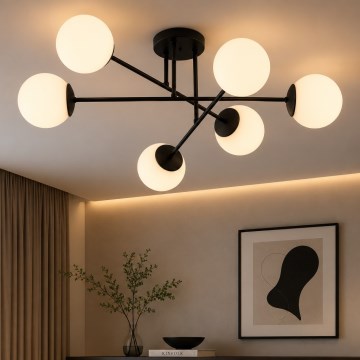 Brilagi - Lustru aplicat MILO 6xE27/60W/230V negru