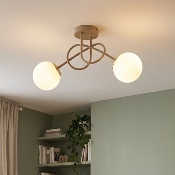 Brilagi - Lustru aplicat MILO ECRU 2xE27/60W/230V bej/auriu