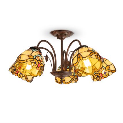 Brilagi - Lustru aplicat MIRABELLA în stil Tiffany, 5xE27/60W/230V, Ø 60 cm