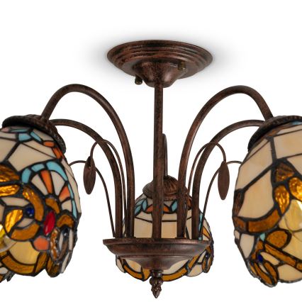 Brilagi - Lustru aplicat MIRABELLA în stil Tiffany, 5xE27/60W/230V, Ø 60 cm