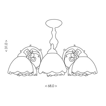 Brilagi - Lustru aplicat Tiffany cu vitralii MIRABELLA, 8xE27/60W/230V, Ø 68 cm