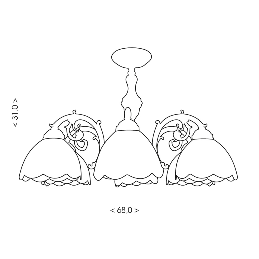 Brilagi - Lustru aplicat Tiffany cu vitralii MIRABELLA, 8xE27/60W/230V, Ø 68 cm