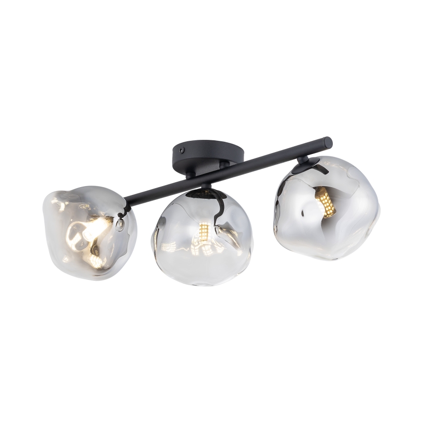 Brilagi - Lustru aplicat VULCANO 3xG9/8W/230V negru/negru fumuriu
