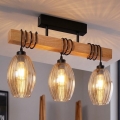 BRILAGI - Lustru aplicat WOOD GLASS 3xE27/60W/230V pin/negru/bej fumuriu