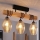 Brilagi - Lustru aplicat WOOD GLASS 3xE27/60W/230V pin/negru/bej fumuriu