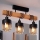 Brilagi - Lustru aplicat WOOD GLASS 3xE27/60W/230V pin/negru/maro fumuriu