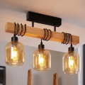 Brilagi - Lustru aplicat WOOD GLASS 3xE27/60W/230V pin/negru/maro fumuriu