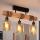 Brilagi - Lustru aplicat WOOD GLASS 3xE27/60W/230V pin/negru/maro fumuriu