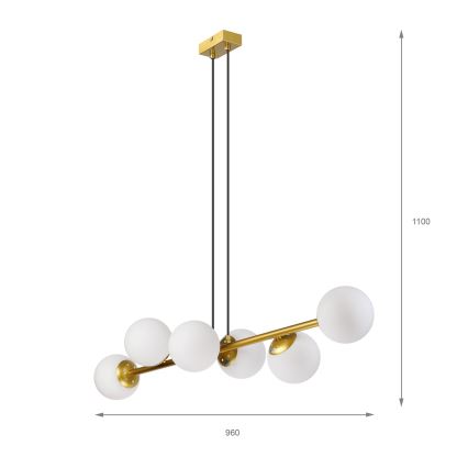 Brilagi - Lustru cu cablu MALONY 6xE14/20W/230V auriu