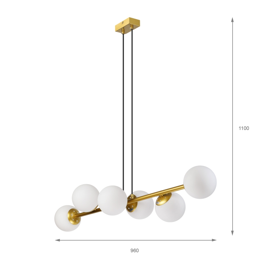 Brilagi - Lustru cu cablu MALONY 6xE14/20W/230V auriu