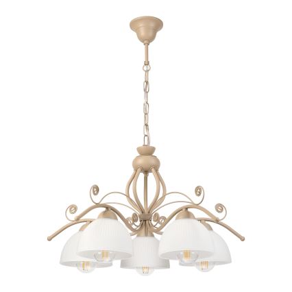 Brilagi - Lustru cu lanț ANTICO MODERN 5xE27/60W/230V bej