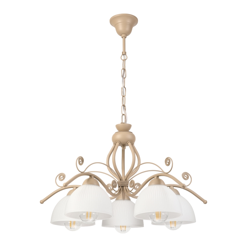 Brilagi - Lustru cu lanț ANTICO MODERN 5xE27/60W/230V bej