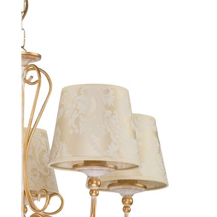 Brilagi - Lustru cu lanț SONIA 5xE27/15W/230V Ø 64 cm crem/patină