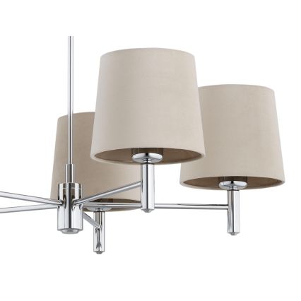 Brilagi - Lustru cu tijă MONTE 5xE27/60W/230V bej/crom lucios