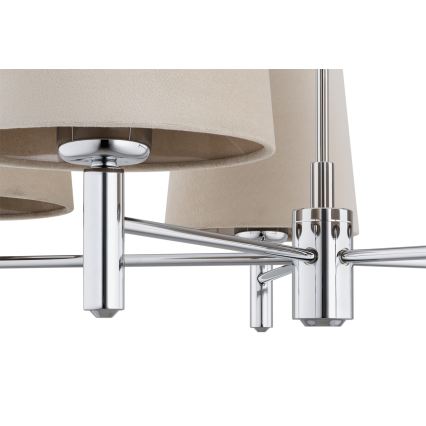 Brilagi - Lustru cu tijă MONTE 5xE27/60W/230V bej/crom lucios